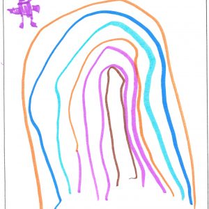 child's drawing of a rainbow