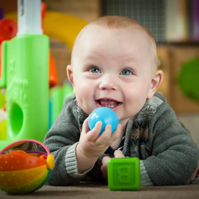 boy with a plastic ball